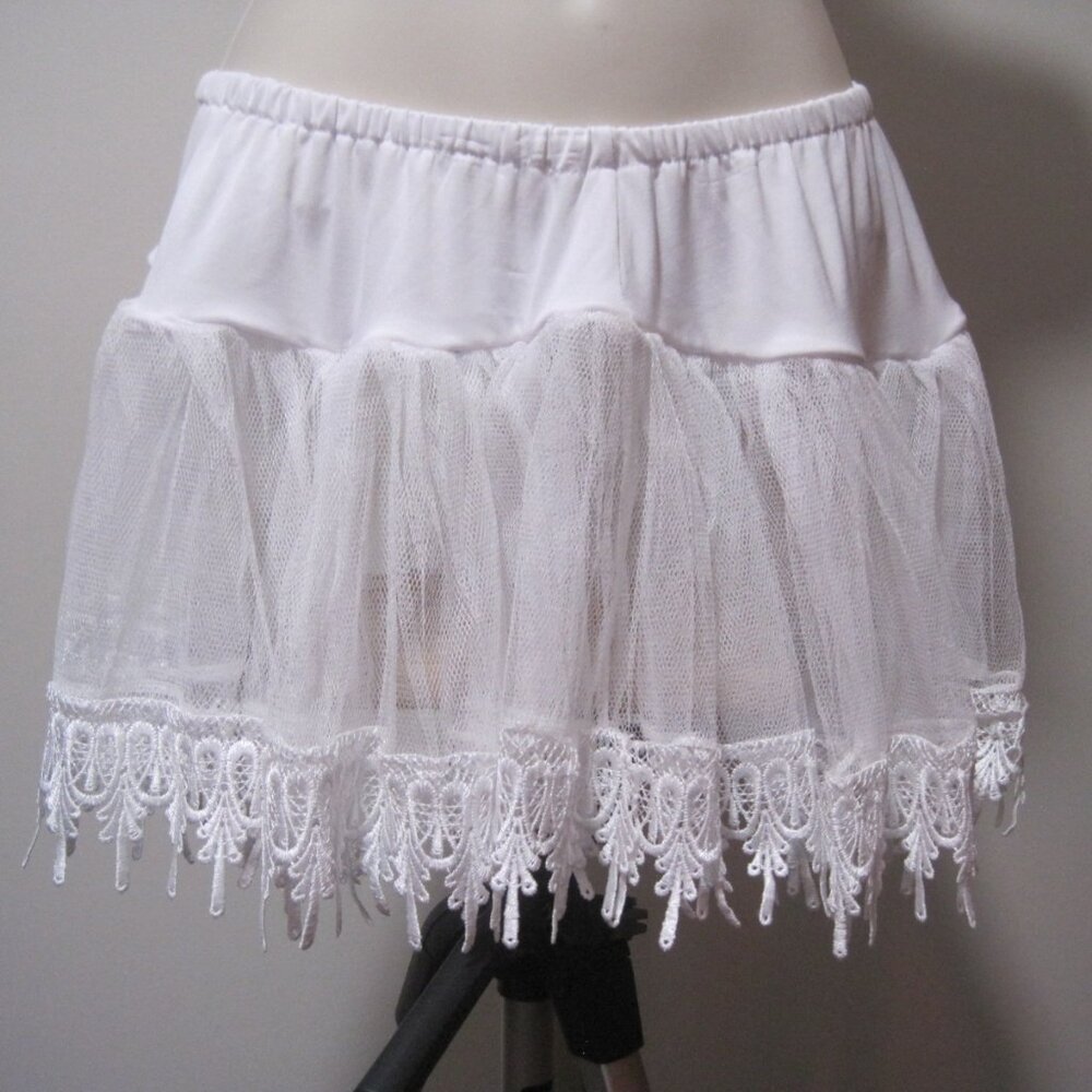 Leg Avenue Women's Polyester Lace Trim White Teardrop Petticoat Adult One Size